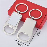 Porte-clés décapsuleur en métal pour sublimation, vierges, impression double face, cadeaux promotionnels d'entreprise, vente en gros