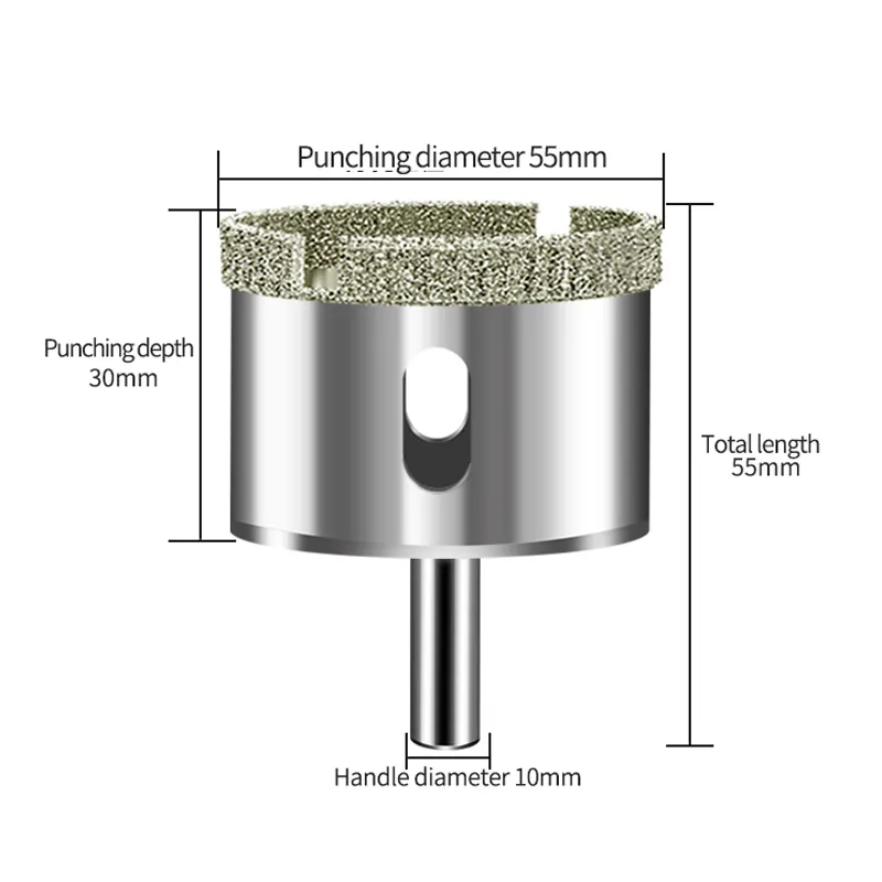 55Mm Glazen Gatopener Graniet Diamant Keramische Boor Bit Kern Boorbit