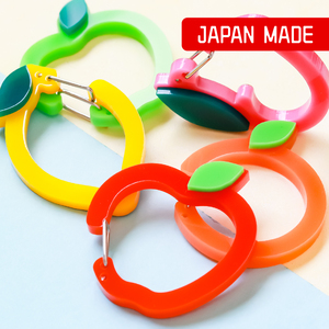 Acrylic Fruit Food Motif Carabiner Keychain <b>Keyring</b> Lemon Peach Orange Apple Bag Charm <b>Cute</b> Accessory Custom Japan Made OEM ODM - Product Image 1