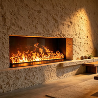 3D Wasserdampf-Kamin Elektrische Dampfflamme Ohne Hitze Sicher Innenbereich Wohnzimmer TV-Schrank Hotel Dekoration Fernbedienung