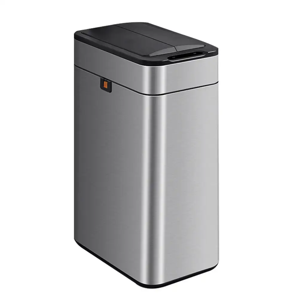 Stainless steel 13.2 gallon rectangular smart sensor bin kitchen automatic trash can