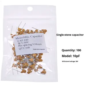 Paquete de 100 Condensadores de Cerámica de Chip Único de 10pF a 10F, Serie Completa, Fijos, No Polares, Componentes de Montaje Superficial para Bricolaje - Product Image 3