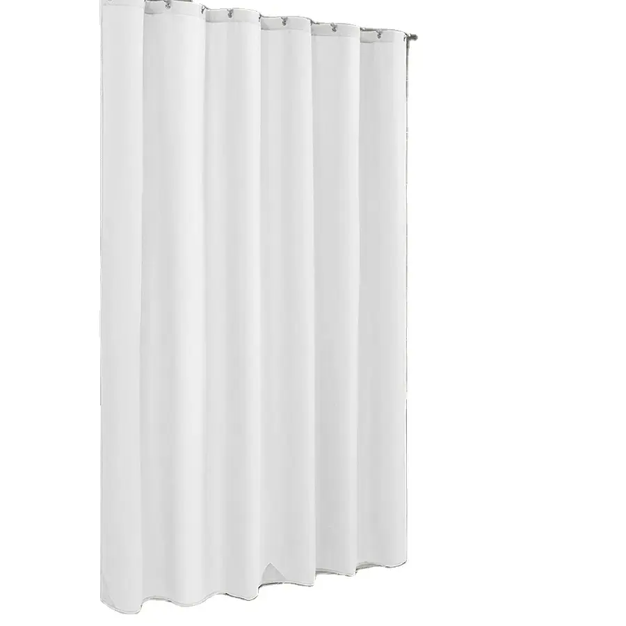 Creative Jacquard White Stripe Shower Curtain Polyester Washable Reusable Bathroom Shower Curtains