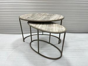 Contemporary Handcrafted <b>Nesting</b> <b>Coffee</b> <b>Table</b> <b>Set</b> Space Saving Living Room Furniture Decorative Accent <b>Tables</b> for Home Office - Product Image 4
