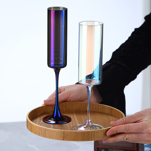 Verres à vin en verre borosilicate soufflé à la main, irisé, design européen, lavables au lave-vaisselle, ensemble <span class=keywords><strong>de</strong></span> flûtes colorées - Product Image 5