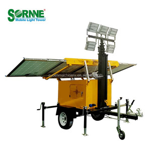 Tour d'éclairage solaire montée sur remorque, équipement d'éclairage extérieur portable, tour d'éclairage LED solaire mobile avec remorque - Product Image 4