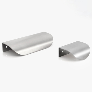 Maniglia Decorativa Moderna BECORA a <span class=keywords><strong>Forma</strong></span> di Foglia in Acciaio Inox 304 Spazzolato, Resistente per Armadi e Guardaroba - Product Image 4