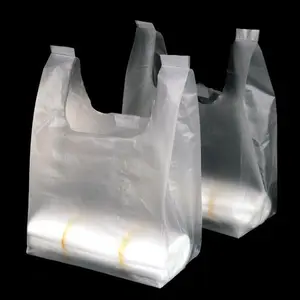 塑料食品袋超市塑料袋印花背心手柄LDPE/HDPE购物透明塑料袋