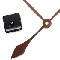 Jam Dinding Kayu Solid Penunjuk Putaran Tinggi Aksesoris Kuarsa Skala Jam Tangan Kayu Hitam Walnut