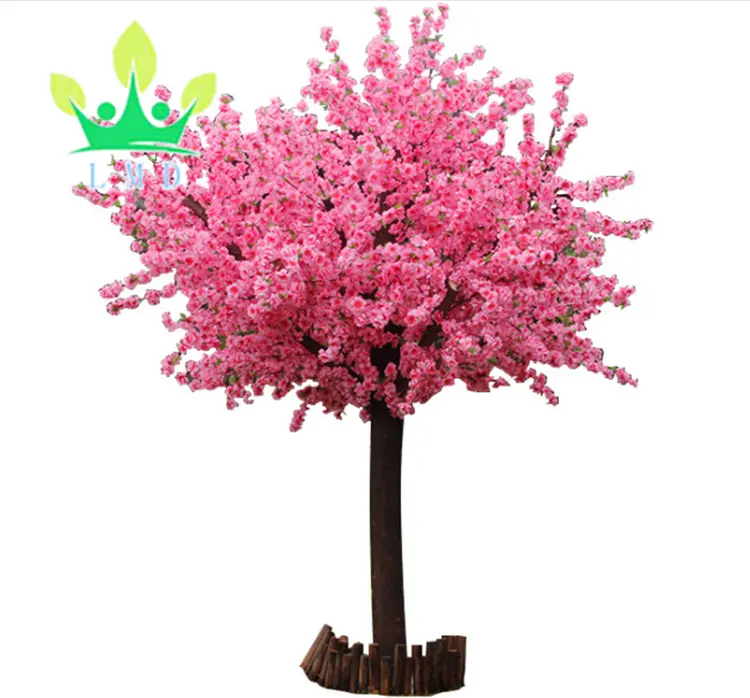 人工シルク桜の木結婚式の装飾のためのプラスチック人工桃の花の木