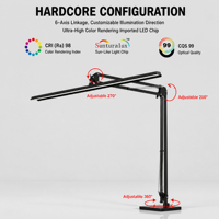 Lampe de bureau LED à intensité variable tactile/télécommandée, réglage des couleurs, base pliable, anti-éblouissement, métal, AC, protection des yeux, écologique, pour étudiants