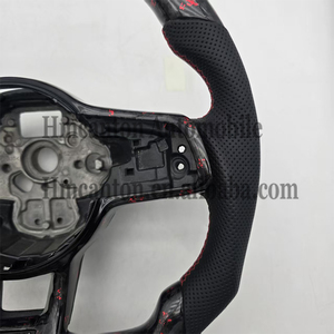 Ventes directes factony volant en fibre de carbone forgé en cuir perforé pour volant Volkswagen <span class=keywords><strong>Golf</strong></span> <span class=keywords><strong>R8</strong></span> - Product Image 2