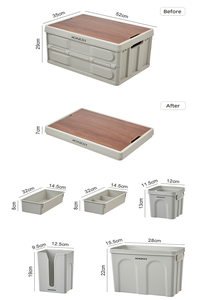 Boîte de rangement pliable rectangulaire en plastique pour pique-nique en plein air, 53L, grande capacité, utilisation à la maison et en voiture, multi-usages, portable - Product Image 4