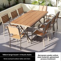 Ensemble de table et chaises de jardin en aluminium, design minimaliste moderne, anti-corrosion, avec coussins imperméables