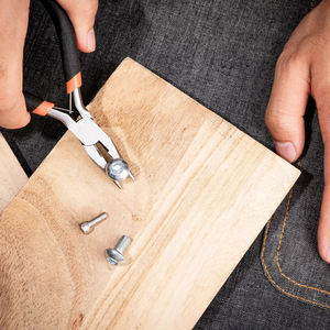 Mini Alicates de punta larga Kendo de 115mm, alicates industriales de acero al carbono DIY, mango de PVC para cortar, prensar, sujetar, mandíbula dentada, OEM - Product Image 5