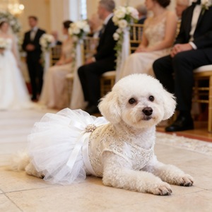 Vestido de novia de verano estilo fino para gatos y perros, adecuado para razas pequeñas como Bichón Frisé, Bulldog Francés, y - Product Image 2