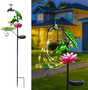 Décoration solaire LED sans fil pour <span class=keywords><strong>jardin</strong></span>, petite, extérieure, résistante à l'eau, en forme <span class=keywords><strong>de</strong></span> robinet, mangeoire à oiseaux et lotus, avec piquet - Product Image 5