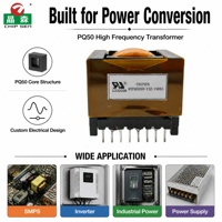 Transformateur haute puissance PQ50 à densité élevée et stable pour la recharge de véhicules électriques et l'énergie solaire, transformateur haute tension à noyau en ferrite