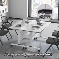 Bureau d'étude moderne pliable et extensible, durable et écologique, avec roulettes, tables modulaires pour salles de classe intelligentes (5-10 ans)