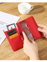 Dompet Passport Kulit PU Custom Logo Grosir, Multi Slot, Tempat Kartu, Tiket, dan Uang, untuk Perjalanan
