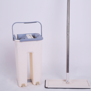 Cubo de fregona con sistema de centrifugado y fregona plana mágica, para uso en seco y húmedo, herramientas de limpieza para el hogar y la cocina, con paño de microfibra de repuesto - Product Image 2