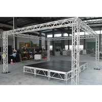 Événement extérieur piste de danse en alliage d'aluminium scène podium avec système de treillis DJ toit carré motif carré