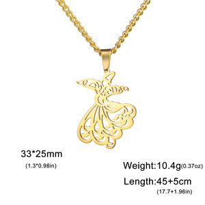 Collana di danza Myshape Sama girocollo collana derviscio ciondolo Semazen gioielli religiosi in acciaio inossidabile regalo di capodanno - Product Image 6