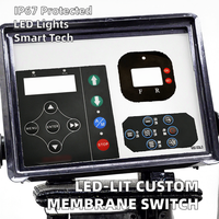 Panel Keypad Sakelar Membran Cerdas Taktis Beriluminasi LED IP65 1NO1NC Kustom dengan 2.7V 0.1A dan Daya Tahan Mekanis 100 Kali Lipat
