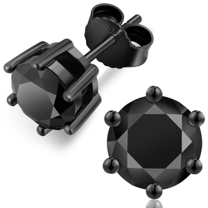 Boucles d'oreilles clous classiques en argent sterling 925 plaqué or <span class=keywords><strong>noir</strong></span>, avec moissanite GRA 3.0ct 2ct et <span class=keywords><strong>diamant</strong></span> de laboratoire VVS, pour femmes et hommes - Product Image 1