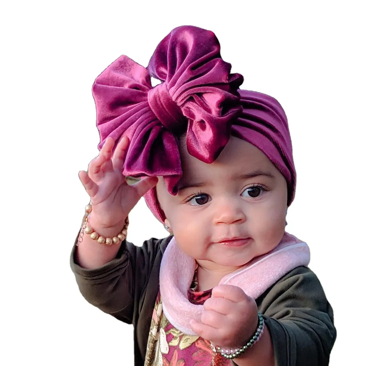 Бархатная повязка на голову с большим бантом для младенцев, детская широкая эластичная повязка с бантом, тюрбан для маленьких девочек, детские аксессуары для волос, повязка на голову
