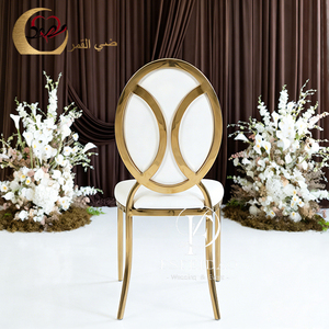 Chaises d'événement de luxe modernes avec cadre en acier inoxydable doré et coussin en velours pour réceptions de mariage, utilisation en extérieur et au bureau à domicile - Product Image 1