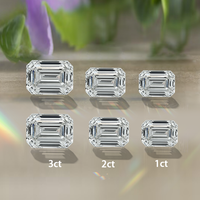 Diamant de laboratoire taille émeraude 100% testé positivement au testeur de diamant, prix de gros, pierre non montée 0.5ct 1ct 2ct DEF VVS VS CVD HTHP Diamant synthétique