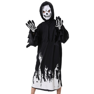 Costume de cosplay Halloween Grim Reaper avec faucille lumineuse, tenue de vampire américain de style occidental, en polyester, taille 18 - Product Image 2