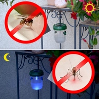 CHINABEES Piège à guêpes à énergie solaire réutilisable à l'extérieur Attrape-abeilles Tueur efficace Piège à drosophile à énergie solaire Jardin