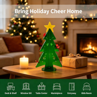 Arbre de Noël en acrylique coloré découpé au laser sur mesure, décoration de Noël en acrylique à assembler soi-même, vente en gros