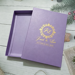Invitación <span class=keywords><strong>de</strong></span> Quinceañera en Caja Color Morado Claro con Impresión Dorada y Flores Secas, Invitaciones <span class=keywords><strong>de</strong></span> Cumpleaños <span class=keywords><strong>de</strong></span> Lujo - Product Image 3