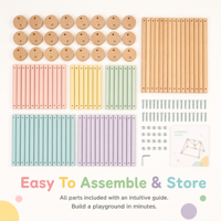 Kit de construction de fort en bois Macaron, blocs éducatifs Montessori, tente de jeu DIY pour enfants, ensemble de construction STEM, jouets d'intérieur