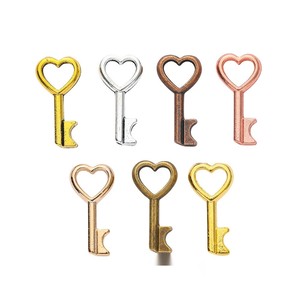 Ciondolo a Forma di Chiave con Cuore Aperto in Lega di Zinco per Braccialetti dell'Amicizia di San Valentino - Product Image 1
