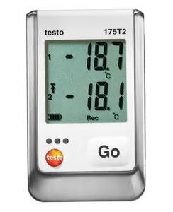 Testo 175 T2 טמפרטורת נתונים לוגר עם שני ערוצים עבור מזון, אוויר, חדר עם HACCP-תואם