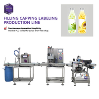 Ligne de production modulaire automatique de bouchage et d'étiquetage de boissons, jus, liquides, huiles et gels avec machine de bouchage rotative personnalisée en usine et système PLC