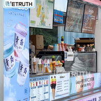 Chariot de vente ambulante en aluminium pour glaces, gelato, smoothies, desserts, bonbons, chips, kiosque, stand, nourriture de rue