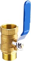 Robinet à bille en laiton à double couleur avec noyau en fer de haute qualité, raccord mâle 2 pouces, étanchéité manuelle en PTFE, garantie 3 ans, vanne d'eau OEM