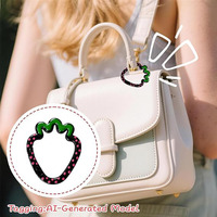 Porte-clés mousqueton en forme de fraise pour sac à main, breloque de sac, accessoires de bricolage