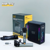 NOUVEAU Microphone HM-916 Karaoké Style Portable Fashion Speaker Rgb Colorful Led Light Wireless Usb Tf Aux Blue Tooth Player