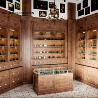 Vitrine de présentation de parfums en bois massif avec éclairage LED, présentoir de parfums en verre trempé à vendre