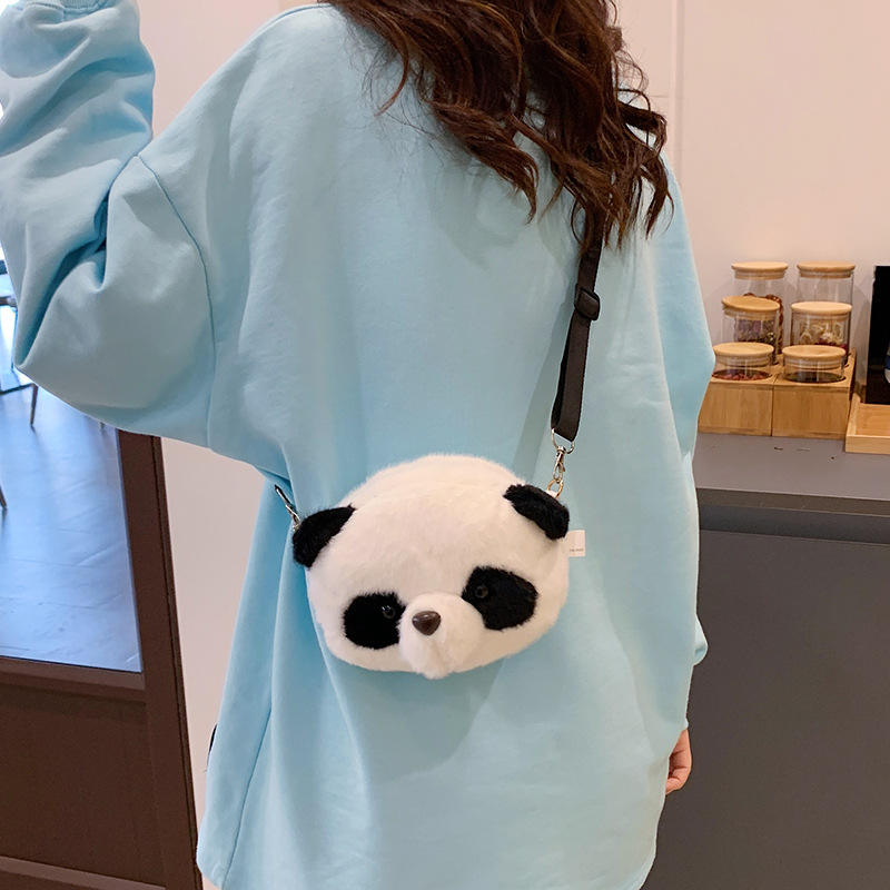 Hot Sale Little Girls Purse Plush Panda Bag Child INS Bag Kids Cartoon Toys Hand Bags for Girls