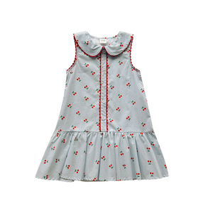 Abito da ragazza senza maniche con colletto <span class=keywords><strong>Peter</strong></span> <span class=keywords><strong>Pan</strong></span> in pizzo color block con stampa ciliegia in stile francese |   Estate 2026 - Product Image 1