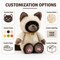 Boneka Kucing Custom Langsung dari Pabrik, Karya Seni OEM ODM, Boneka Karakter Isi Dakron untuk Merek IP Asli, Hadiah Ulang Tahun, Bahan Polyester, Penghilang Stres