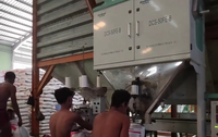 Machine de pesage et d'ensachage semi-automatique 10-50 kg pour riz, céréales, sucre, aliments pour animaux, granulés, avec système de couture automatique