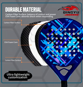 <span class=keywords><strong>Raquette</strong></span> de paddle-tennis en fibre de carbone diamantée, design personnalisé professionnel Qingyu Sport, avec filet en polyester et logo personnalisé - Product Image 5